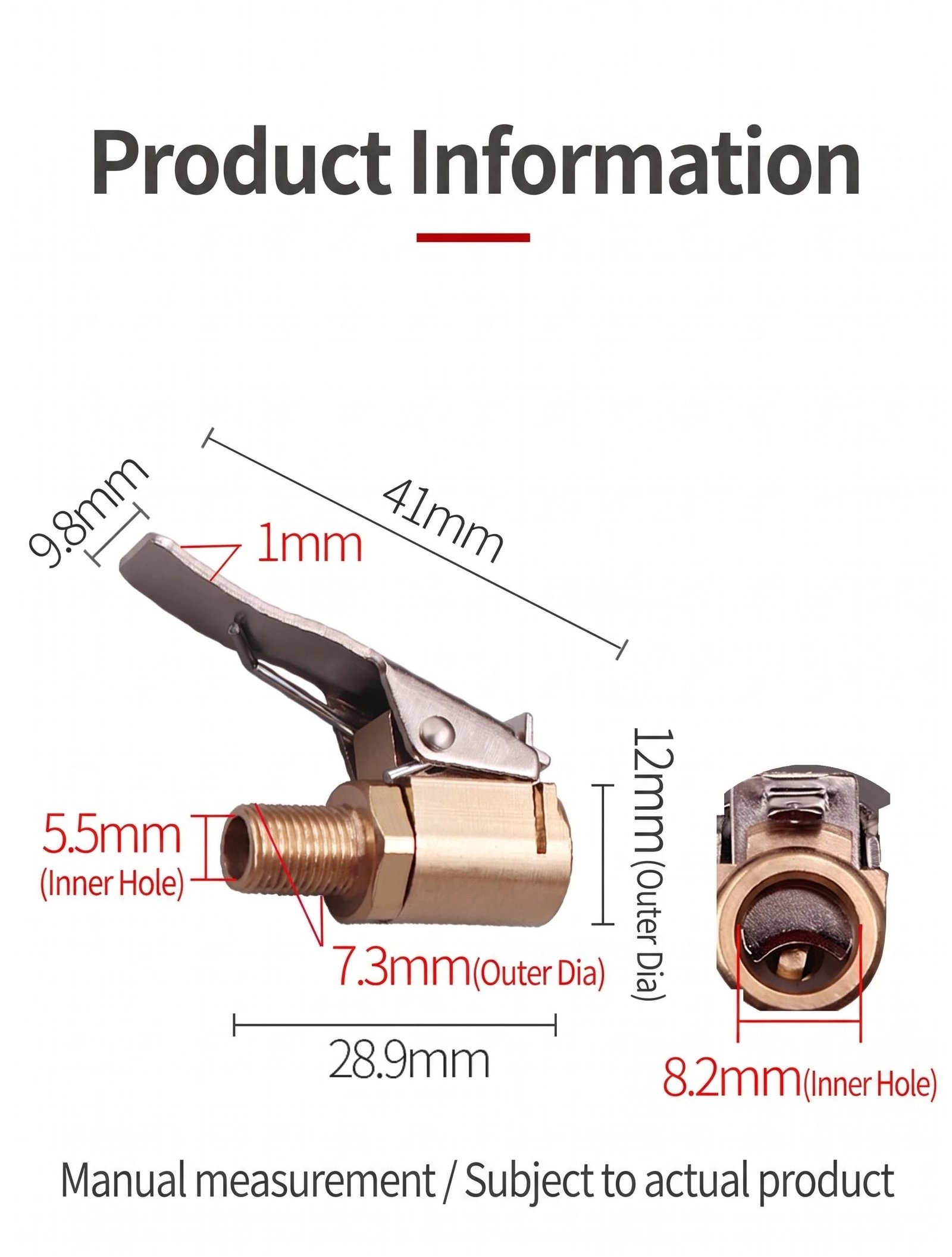 Schrader Valve / Clip-on / Screw-on Air Chuck